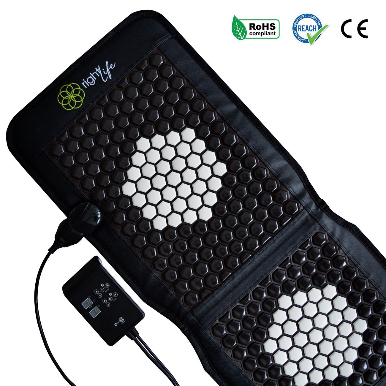 rightLife Chair Mat – Magnetfeldmatte mit Infrarot Tiefenwärme, PEMF (pulsierende Magnetfelder), Turmalin-Steinen und negativen Ionen